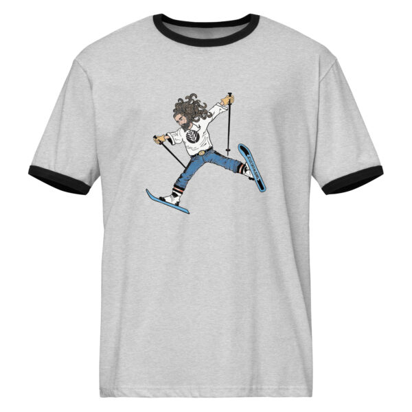 Jesus Skis In Jeans Shirt - Image 2